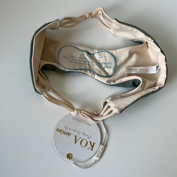 NWT (XS) KOA braid side EXTRA LOW rise sexy tiny bitsy swim bottoms army green - Picture 4 of 10